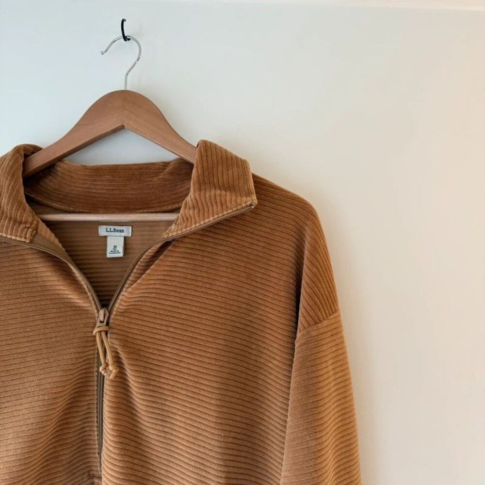 L.L.Bean Women’s Brown Corduroy Half Zip Pullover